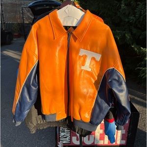 Vintage 90s Leather Tennessee Vols Bomber Jacket